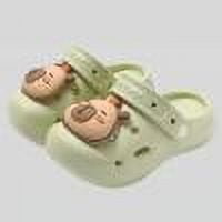 LIIPEE Boys Sandals Summer Cute Comfortable Cartoon Closed Toe Non- Soft Sole On Water Shoes Boys Comfort Pool Beach Outdoor Indoor Wear Clogs,Green,9-10 Years