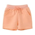 thumbnail image 1 of LIIPEE Boys Shorts Casual Solid Color Elastic Waist Sports Shorts Kids Summer Hawaii Holiday Daily Cute Beach Shorts Comfortable Breathable Soft Shorts With Pockets,Pink,6-7 Years, 1 of 5