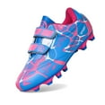 thumbnail image 1 of LIIPEE Boys Sneakers Hook And Loop Strap Closed Toe Non- Training Soccer Shoes Kids Comfortable Holiday School Party Sneaker,Pink,5-5.5 Years, 1 of 9