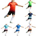 thumbnail image 1 of LIIPEE Boys Summer Athletic Outfit Sets Fashion Graphic Short Sleeve Tees And Shorts 2 Piece Set Kids Football Training Breathable Outfits,11-12 Years, 1 of 9