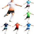 thumbnail image 1 of LIIPEE Boys Summer Athletic Outfit Sets Fashion Graphic Short Sleeve Tees And Shorts 2 Piece Set Kids Football Training Breathable Outfits,13-14 Years, 1 of 9