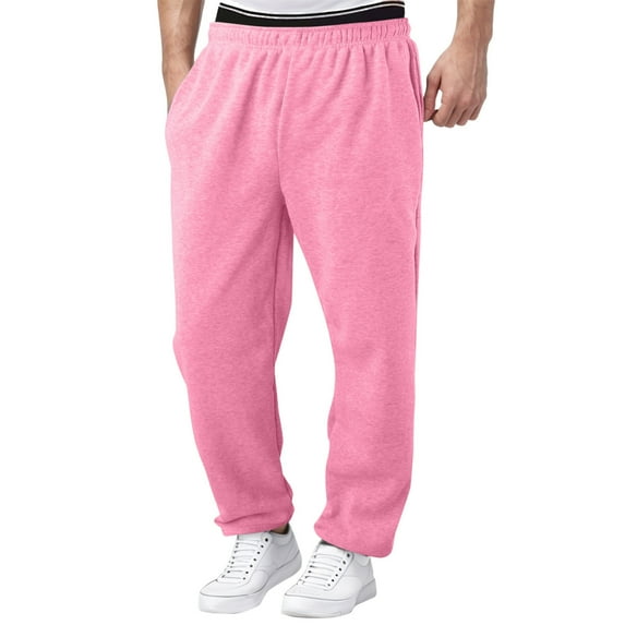 LIIPEE Boys Sweatpants Baggy Lightweight Solid Color Stretch Elastic Waist Wide Leg Athletic Jogger Trousers With Pockets Child Casual Birthday Wedding Weekend Pants,Pink,11-12 Years