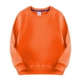 thumbnail image 1 of LIIPEE Boys Sweatshirts Casual Toddler Crew Neck Solid Color Long Sleeve Pullover Sweatshirts Kids Baby Cute Thicked Lined Tops Comfortable Soft Breathable Daily Tops,Orange,12-18 Months, 1 of 2
