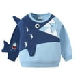 thumbnail image 1 of LIIPEE Boys Sweatshirts Color Block Long Sleeve Round Neck Pullover Tops With Pocket Infant Cute Party Sweatshirts,Sky Blue,2-3 Years, 1 of 6
