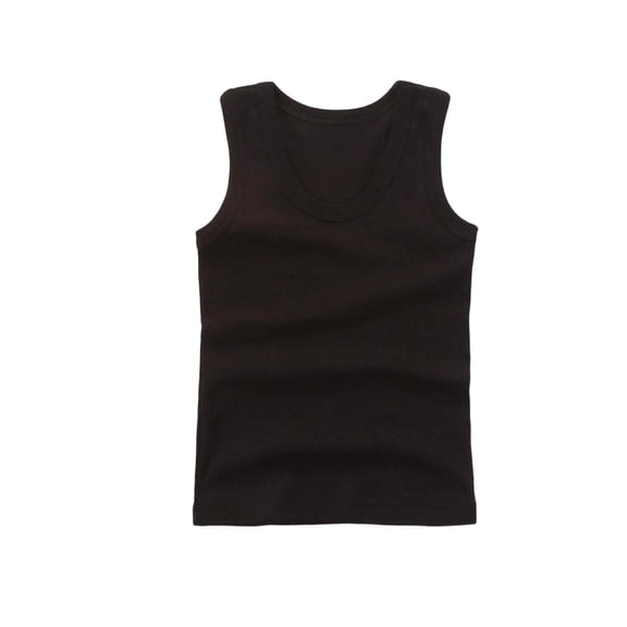 LIIPEE Boys Tops Casual Sleeveless V Neck Solid Color Undershirt Kids Thin Layering Tank Tops Summer Comfortable Soft Breathable Daily Clothes,Black,3-4 Years