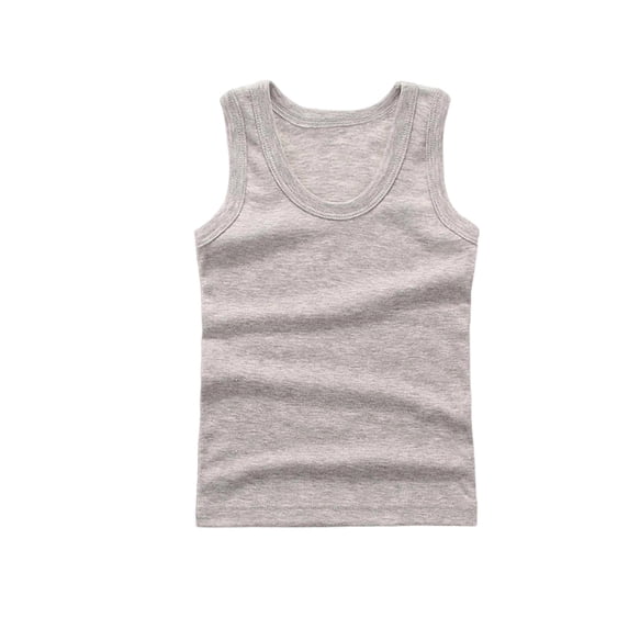 LIIPEE Boys Tops Casual Sleeveless V Neck Solid Color Undershirt Kids Thin Layering Tank Tops Summer Comfortable Soft Breathable Daily Clothes,Grey,3-4 Years