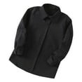 thumbnail image 1 of LIIPEE Boys Tops Formal Long Sleeve Lapel Solid Color Shirts Kids Fall Classic Performance Buttons Tee Tops Comfortable Soft Breathable Clothing,Black,3-4 Years, 1 of 3