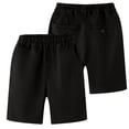 thumbnail image 1 of LIIPEE Boys Uniform Shorts Solid Color Elastic Waist Dress Shorts With Pockets Boy Versatile Birthday Wedding Weekend Shorts,Black,6-7 Years, 1 of 7