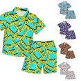 thumbnail image 1 of LIIPEE Cartoon Graphic Outfit Sets For Boys Short Sleeve Button Up Shirts And Shorts 2 Piece Set Kids Comfortable Cute Casual Summer Outfits,4-5 Years, 1 of 3