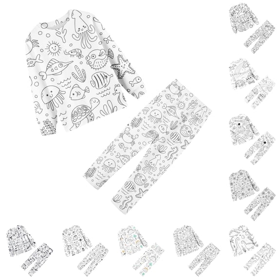 LIIPEE Cartoon Graphic Pajamas For Boys Long Sleeve Tees And Pants Pajama Set 2 Piece Kids Autumn Comfortable Cute Everyday Sleepwear,6-7 Years