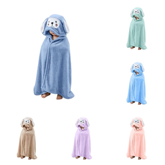 LIIPEE Cartoon Hooded Bathrobes For Boys Warm Comfortable Cover Up Robes Kids Cute Loose Breathable Bath Towel Robe,5-10 Years