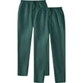 thumbnail image 1 of LIIPEE Casual Pants For Men Solid Color 2 Pack Elastic Waist Drawstring Wide Leg Pants Trousers With Pockets Male Stylish Homewear Pants,Dark Green,S, 1 of 3