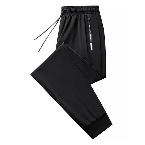 LIIPEE Casual Pants For Women Stretch Elastic Waist Drawstring Wide Leg Ankle-Tied Sport Trousers Sweatpants With Zipper Pockets Female Stylish Daily Wear Pants,Black,L