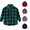thumbnail image 1 of LIIPEE Casual Plaid Graphic Shirts For Boys Long Sleeve Button Up Shirts Kids Autumn Winter Comfortable Everyday Turn Down Collar Tops,4-5 Years, 1 of 4
