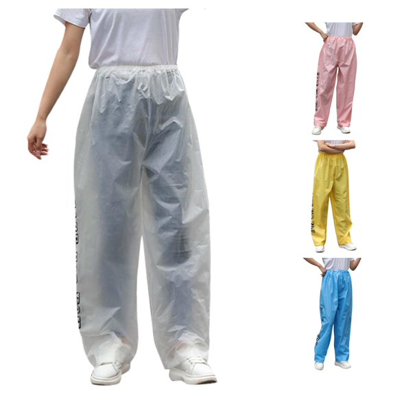 LIIPEE Casual Rain Pants For Women Fashion Graphic Elastic Waist Loose Pants Ladies Lightweight Portable Waterproof Trousers,One Size