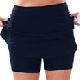 thumbnail image 1 of LIIPEE Casual Shorts For Women Solid Color Elastic High Waist Sport Shorts Culottes With Pockets Female Versatile Yoga Shorts,Navy,M, 1 of 4
