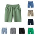 thumbnail image 1 of LIIPEE Casual Solid Color Shorts For Boys Elastic Waist Loose Fit Summer Shorts With Pockets Kids Cute Everyday Bottoms,1-2 Years, 1 of 4