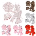 thumbnail image 1 of LIIPEE Cute Graphic Pajamas For Girls Blouse Camisole Shorts Pants Headband Storage Bag And Eye Mash Pajama Set 7 Piece Kids Sleepwear,4-5 Years, 1 of 6