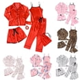 thumbnail image 1 of LIIPEE Cute Graphic Pajamas For Girls Blouse Camisole Shorts Pants Headband Storage Bag And Eye Mash Pajama Set 7 Piece Kids Sleepwear,8-9 Years, 1 of 4