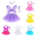 thumbnail image 1 of LIIPEE Fairy Dress Up Outfit Sets For Girls Mesh Tutu Skirts Wing Magic Wand And Headband 4 Piece Set Kids Comfortable Cute Party Outfits,3-10 Years, 1 of 2