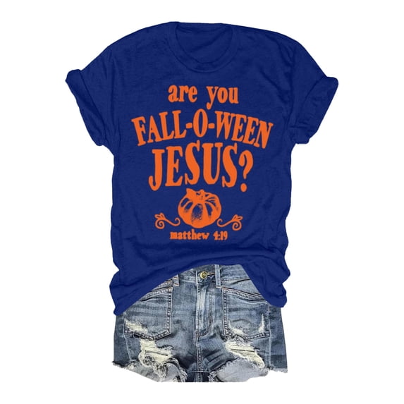 LIIPEE Fall Short Sleeve T Shirts For Women Halloween Graphic Tees Ladies Crew Neck Tshirt
