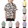 thumbnail image 1 of LIIPEE Fashion Tropical Graphic Button Up Shirts For Boys Short Sleeve Turn Down Collar Beach Shirt Kids Casual Cute Summer Tops,10-11 Years, 1 of 4
