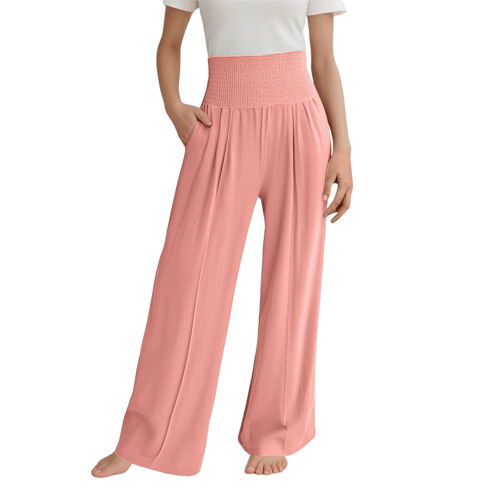 Girls Wide Leg Pants Lightweight Casual Elastic Waist