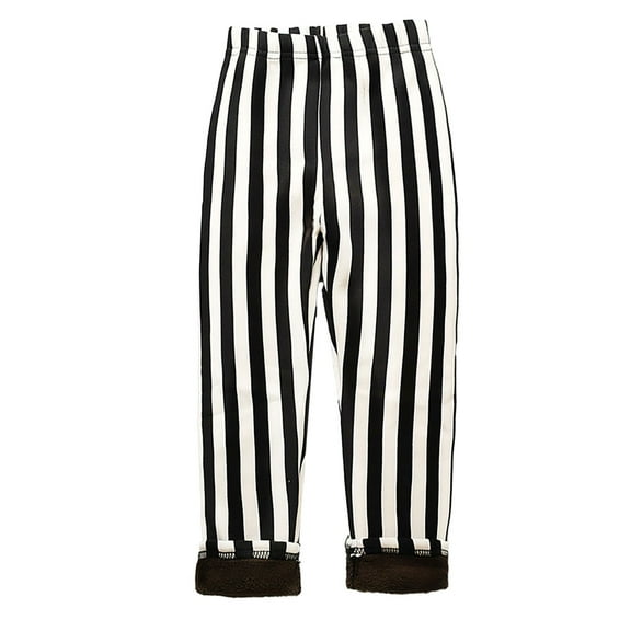 LIIPEE Girl Boy Casual Pants Striped Printed Elastic Waist Slim Fit Leggings Trousers Toddler Classic Birthday Stretch Street Outdoor Hiking Pants,Black,3-4 Years