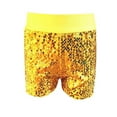 thumbnail image 1 of LIIPEE Girl Boy Performance Shorts Slim Fit Stretch Elastic Waist Sequin Shorts Classic Vacation Shorts,Yellow,2-6 Years, 1 of 4