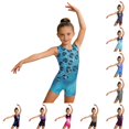 thumbnail image 1 of LIIPEE Girls Athletic Jumpsuit Sleeveless Stretch Graphic Leotard Kids Training Dancewear 3-12 Years, 1 of 5