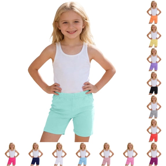 LIIPEE Girls Athletic Shorts Baby Solid Color Elastic Waist Bike Shorts Kids Soft Breathable Fashion Daily Bottoms,2-2.5 Years