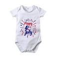 thumbnail image 1 of LIIPEE Girls Baby Bodysuits Independent Day Romper Casual Summer Fashion Letter Graphic Printed Short Sleeve Crew Neck Jumpsuit Kids 4th Of July Patriotic Cute Comfortable One-Pieces,3-6 Months, 1 of 7