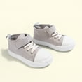 thumbnail image 1 of LIIPEE Girls Boys Athletic Sneakers Closed Toe Non- High Top Canvas Shoes Lace Up Hook And Loop Strap Sport Shoes Kids Trendy Party Athletic Sneaker,Grey,4.5-5 Years, 1 of 3