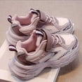 thumbnail image 1 of LIIPEE Girls Boys Athletic Sneakers Lace Up Hook And Loop Strap Closed Toe Non- Soft Sole Mesh Walking Shoes Comfort Beach Athletic Sneaker,Purple,3.5-4 Years, 1 of 7