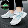 thumbnail image 1 of LIIPEE Girls Boys Athletic Sneakers Love Heart Printed Luminous Lace Up Hook And Loop Strap Running Shoes Kids Casual School Athletic Sneaker,White,6-7 Years, 1 of 8