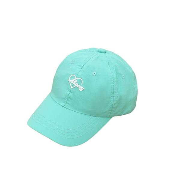 LIIPEE Girls Boys Baseball Cap Letter Wide Brim Visor Hat High Ponytail Hat Protection Caps Girl Casual Daily Hats,Mint Green,One Size