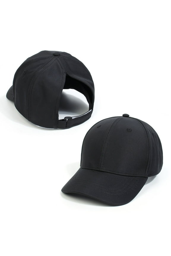 Girls Boys Baseball Cap Spring Summer Adjustable High Ponytail Hat Sunscreen Sunshade Hat Tennis Protection Caps Girls Cute Outdoor Hats,Black,M