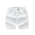 thumbnail image 1 of LIIPEE Girls Boys Casual Shorts Summer Comfortable Solid Color Elastic Waist Shorts With Pockets Child Trendy Outdoor Sports Shorts,White,2-3 Years, 1 of 2