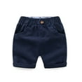 thumbnail image 1 of LIIPEE Girls Boys Casual Shorts Summer Comfortable Solid Color Elastic Waist Shorts With Pockets Kids Stylish Casual Wear Shorts,Navy,1-2 Years, 1 of 2