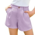 thumbnail image 1 of LIIPEE Girls Boys Dress Shorts Solid Color Stretch High Waist Wide Leg Uniform Shorts With Pockets Boys Comfort Fishing Shorts,Purple,13-14 Years, 1 of 6