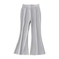 thumbnail image 1 of LIIPEE Girls Boys Flare Pants Summer Comfortable Casual Solid Color Stretch Elastic Waist Wide Leg Pants Girl Classic Daily Pants,Grey,3-4 Years, 1 of 3