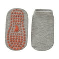 thumbnail image 1 of LIIPEE Girls Boys Floor Socks Solid Color Non Slip Ankle Socks With Grips First Walking Socks Big Girls Stylish Party Socks,Grey,9-12 Years, 1 of 3