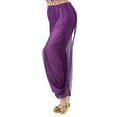 thumbnail image 1 of LIIPEE Girls Boys Harem Pants Solid Color Sequins Trim Stretch Elastic Waist Lantern Dance Pants Trousers Baby Breathable Walking Pants,Purple,3-4 Years, 1 of 3
