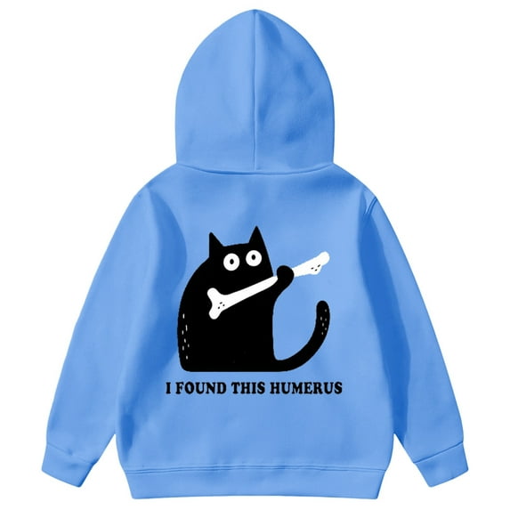 LIIPEE Girls Boys Hoodies Cartoon Animal Printed Long Sleeve Hooded Pullover Top With Pocket Kids Classic Climbing Hiking Camping Cycling Sweatshirts,Blue,150