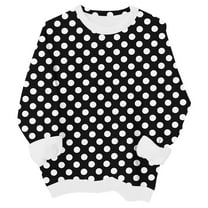LIIPEE Girls Boys Hoodies Dot Printed Long Sleeve Round Neck Pullover Hoodless Sweatshirt Sweet School Sweatshirts,Black,2-3 Years