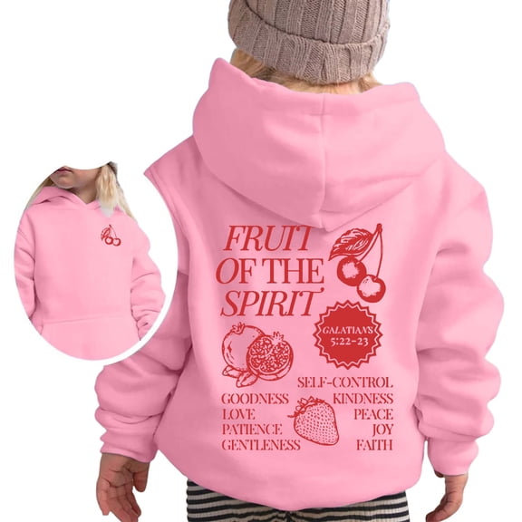 LIIPEE Girls Boys Hoodies Fall Winter Cartoon Letter Graphic Printed Long Sleeve Pullover Hooded Sweatshirt With Pocket Child Breathable Playdates Sweatshirts,Pink,11-12 Years