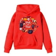 thumbnail image 1 of LIIPEE Girls Boys Hoodies Fall Winter Casual Halloween Long Sleeve Cartoon Pumpkin Graphic Printed Pullover Hooded Sweatshirt With Pocket Girl Leisure School Outdoor Hoodie,Red,10-11 Years, 1 of 4
