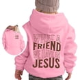 thumbnail image 1 of LIIPEE Girls Boys Hoodies Fall Winter Letter Printed Long Sleeve Pullover Hooded Sweatshirt With Pocket Girl Classic Casual Outings Sweatshirts,Pink,2-3 Years, 1 of 7
