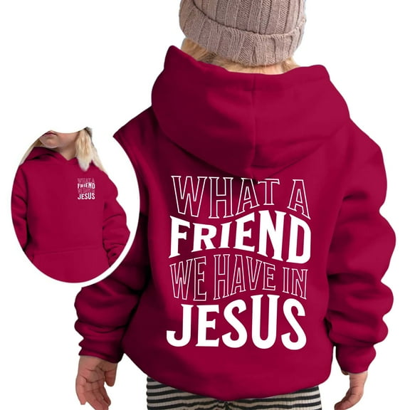 LIIPEE Girls Boys Hoodies Fall Winter Letter Printed Long Sleeve Pullover Hooded Sweatshirt With Pocket Girl Leisure Casual Outings Sweatshirts,Red,12-13 Years