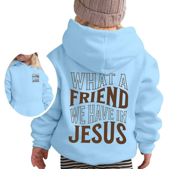 LIIPEE Girls Boys Hoodies Fall Winter Letter Printed Long Sleeve Pullover Hooded Sweatshirt With Pocket Toddler Stylish Outdoor Play Sweatshirts,Blue,3-4 Years
